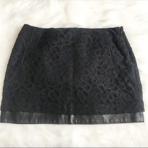 Diane von furstenberg black lace mini skirt